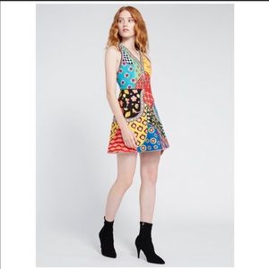 Alice + Olivia Patchwork Embellished Beaded Dress